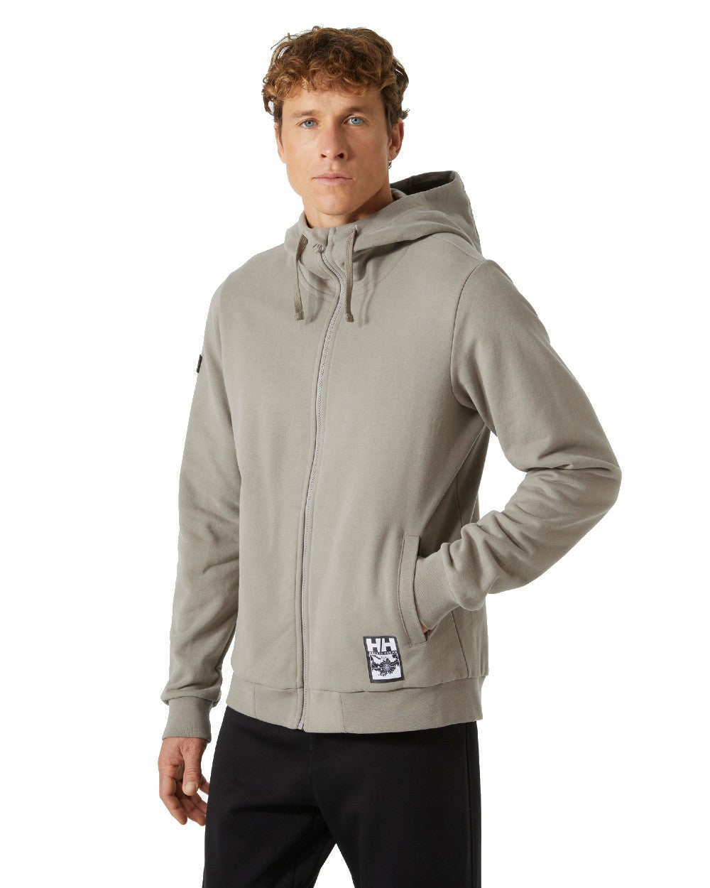 Terrazzo coloured Helly Hansen Mens Arctic Ocean Full Zip Hoodie on white background 