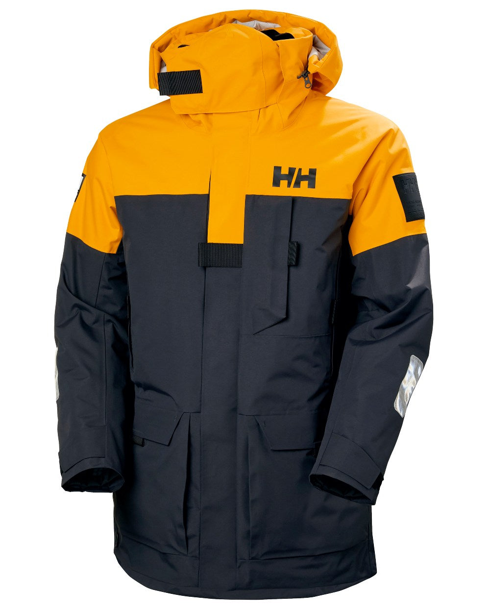 Cloudberry Coloured Helly Hansen Mens Arctic Ocean H2FLOW Parka On A White Background 