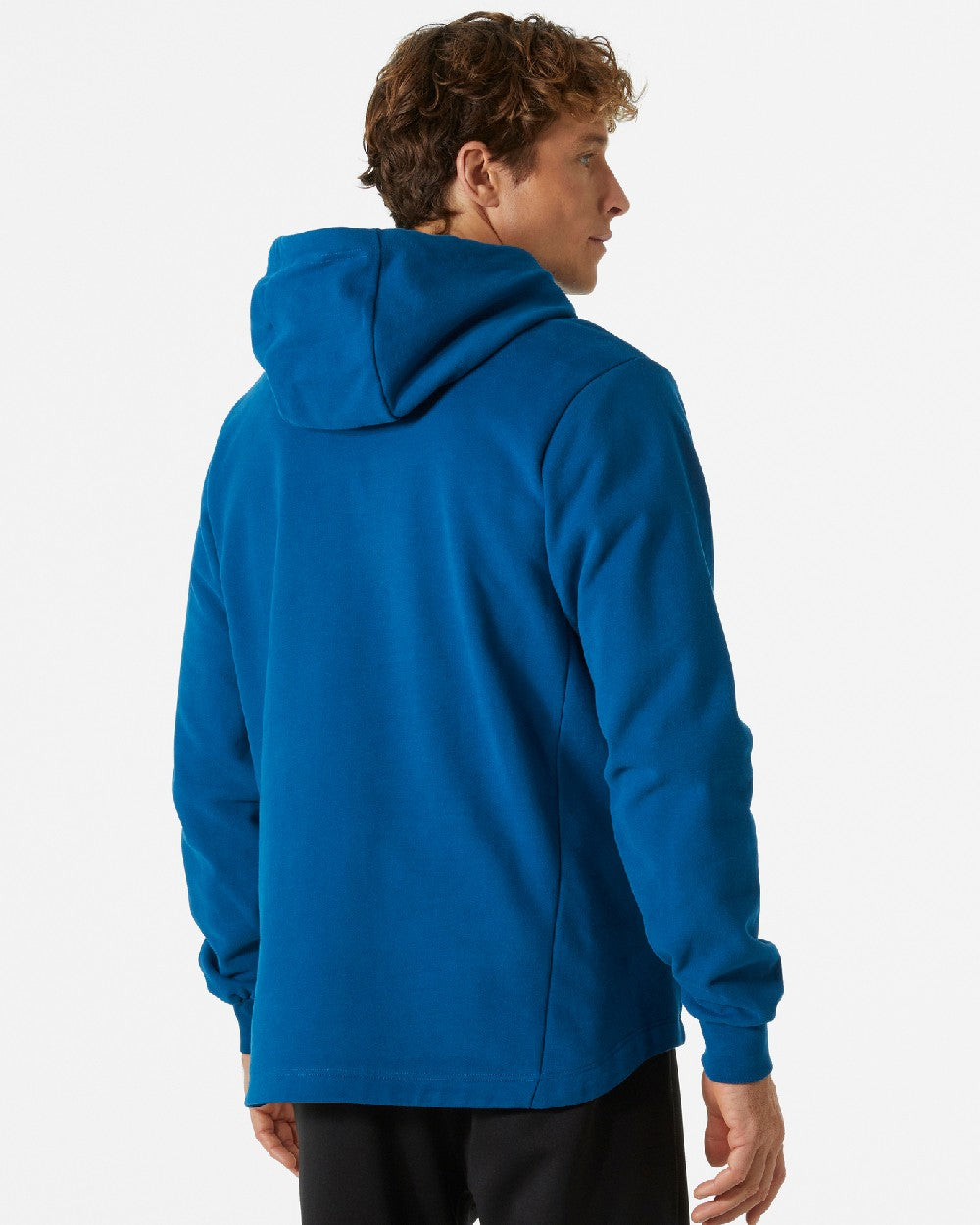 Deep Fjord coloured Helly Hansen Mens Arctic Ocean Hoodie on grey background 