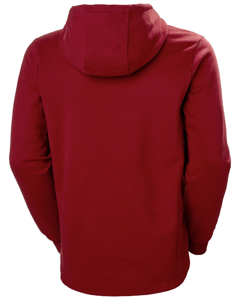 Oxblood coloured Helly Hansen Mens Arctic Ocean Hoodie on white background 