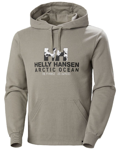 Terrazzo coloured Helly Hansen Mens Arctic Ocean Hoodie on white background 