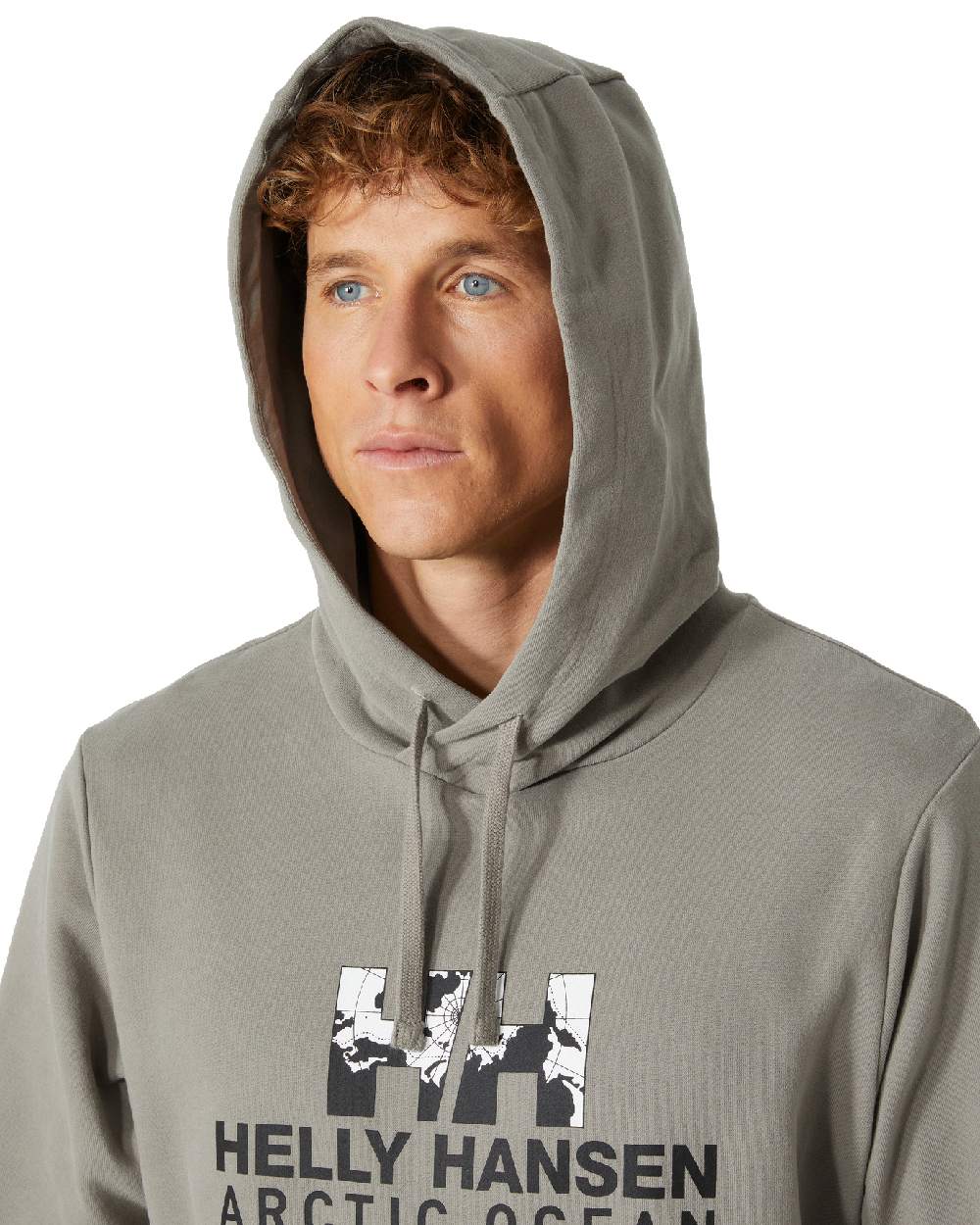 Terrazzo coloured Helly Hansen Mens Arctic Ocean Hoodie on white background 