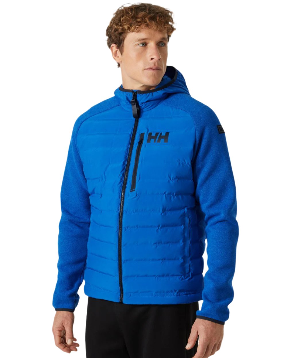 Cobalt 2.0 coloured Helly Hansen Mens Arctic Ocean Hybrid Insulator Jacket on grey background 