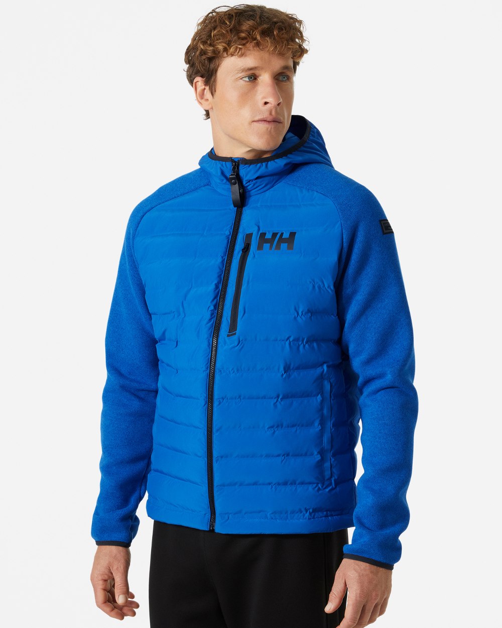 Cobalt 2.0 coloured Helly Hansen Mens Arctic Ocean Hybrid Insulator Jacket on grey background 
