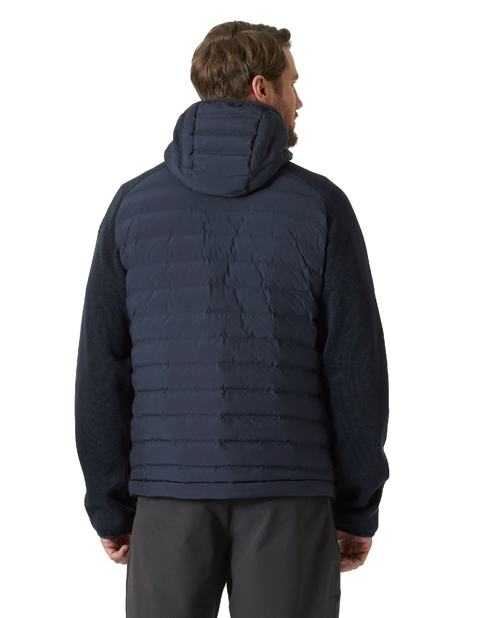 Navy coloured Helly Hansen Mens Arctic Ocean Hybrid Insulator Jacket on white background 