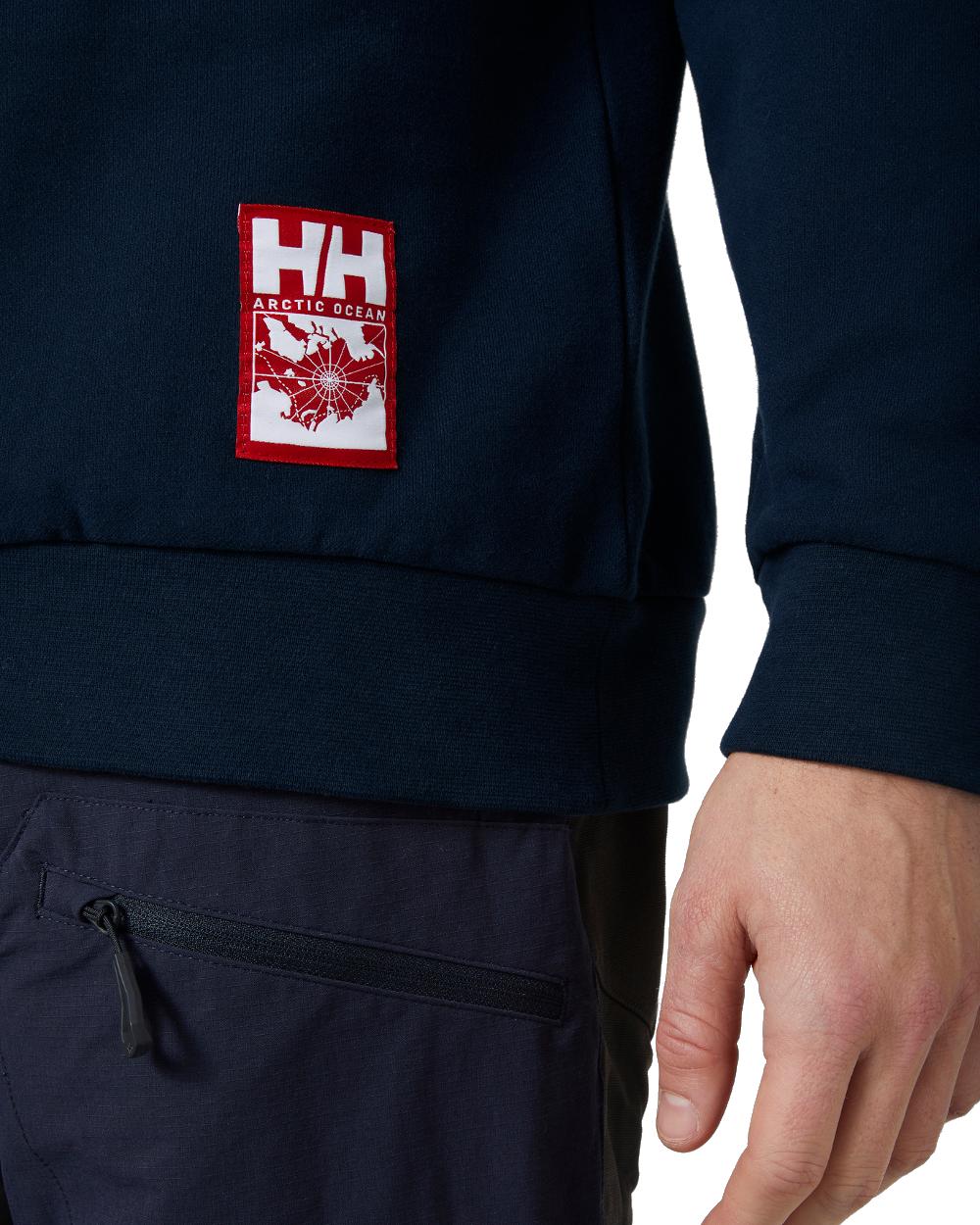 Navy coloured Helly Hansen Mens Arctic Ocean Sweatshirts on white background 