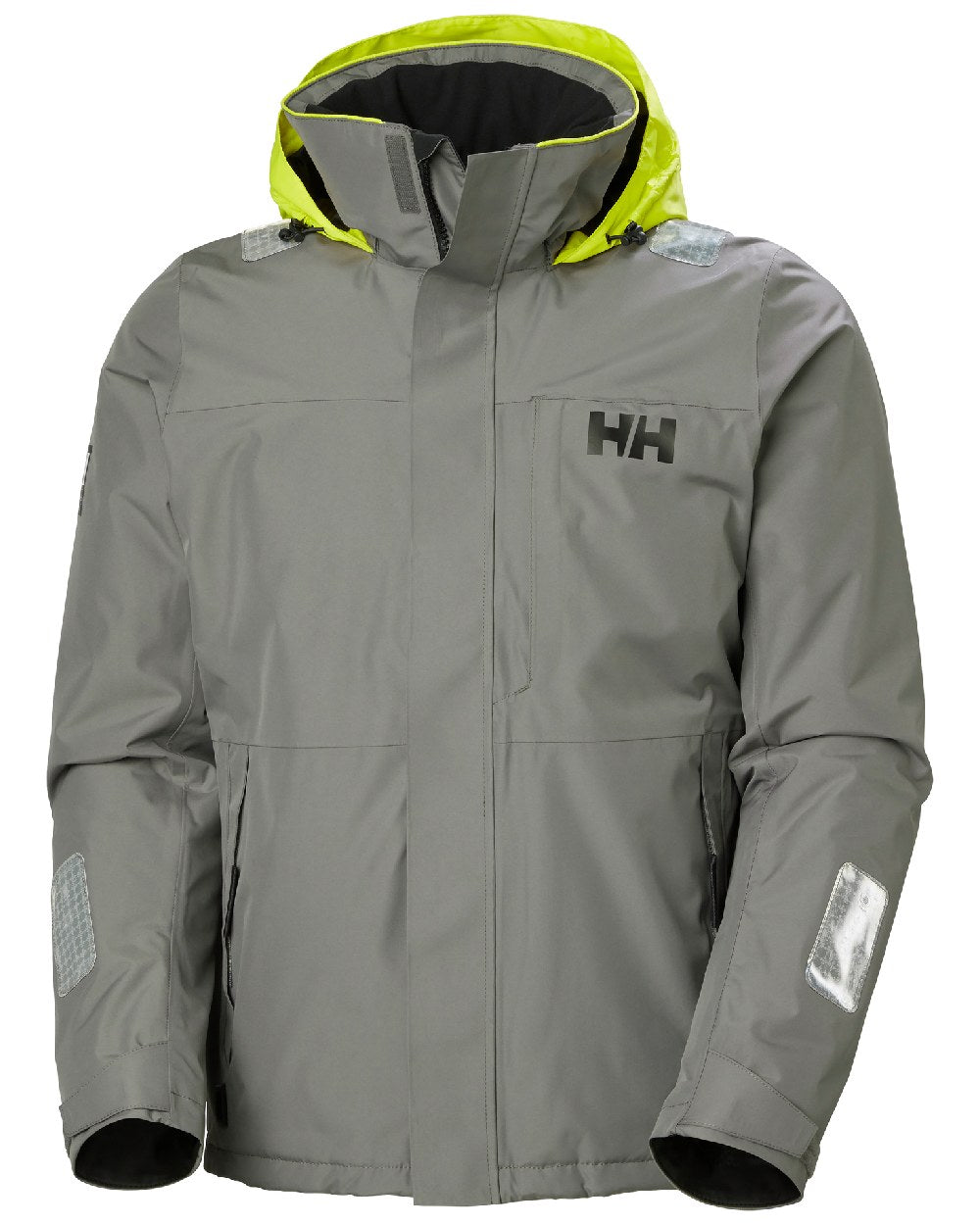 Concrete coloured Helly Hansen Mens Arctic Shore Jacket on white background 