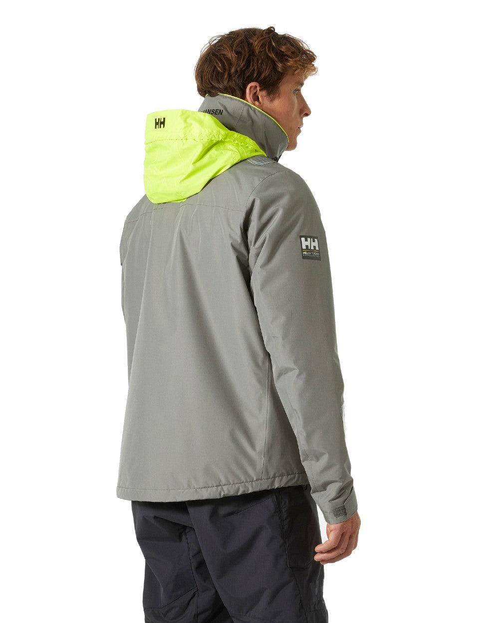 Concrete coloured Helly Hansen Mens Arctic Shore Jacket on white background 