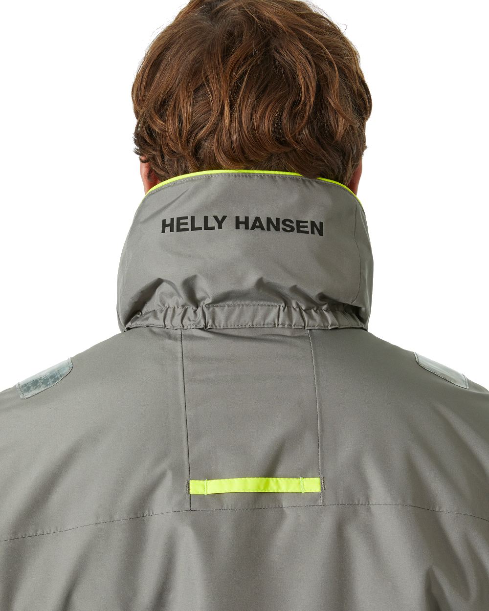 Concrete coloured Helly Hansen Mens Arctic Shore Jacket on white background 