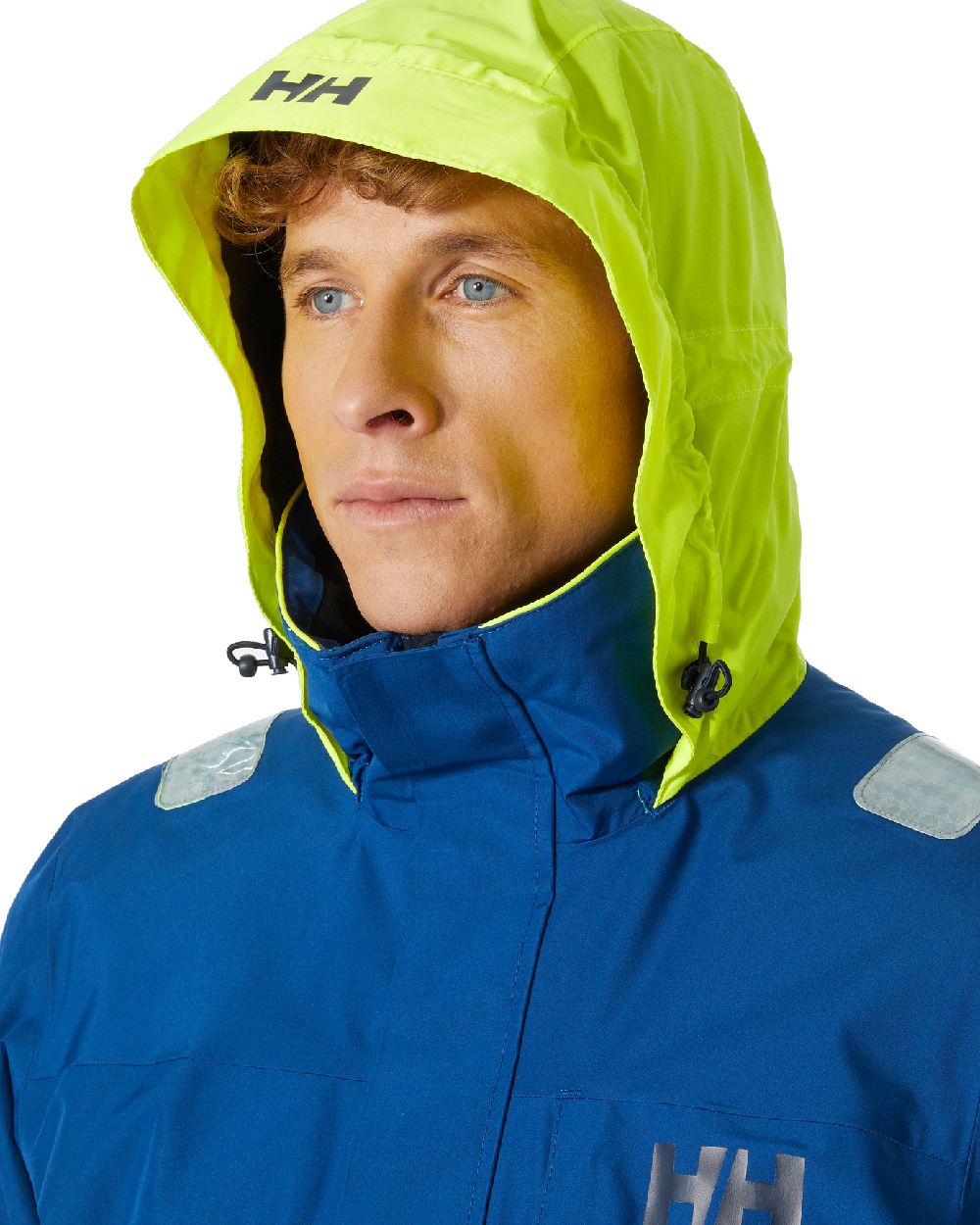 Deep Fjord coloured Helly Hansen Mens Arctic Shore Jacket on white background 