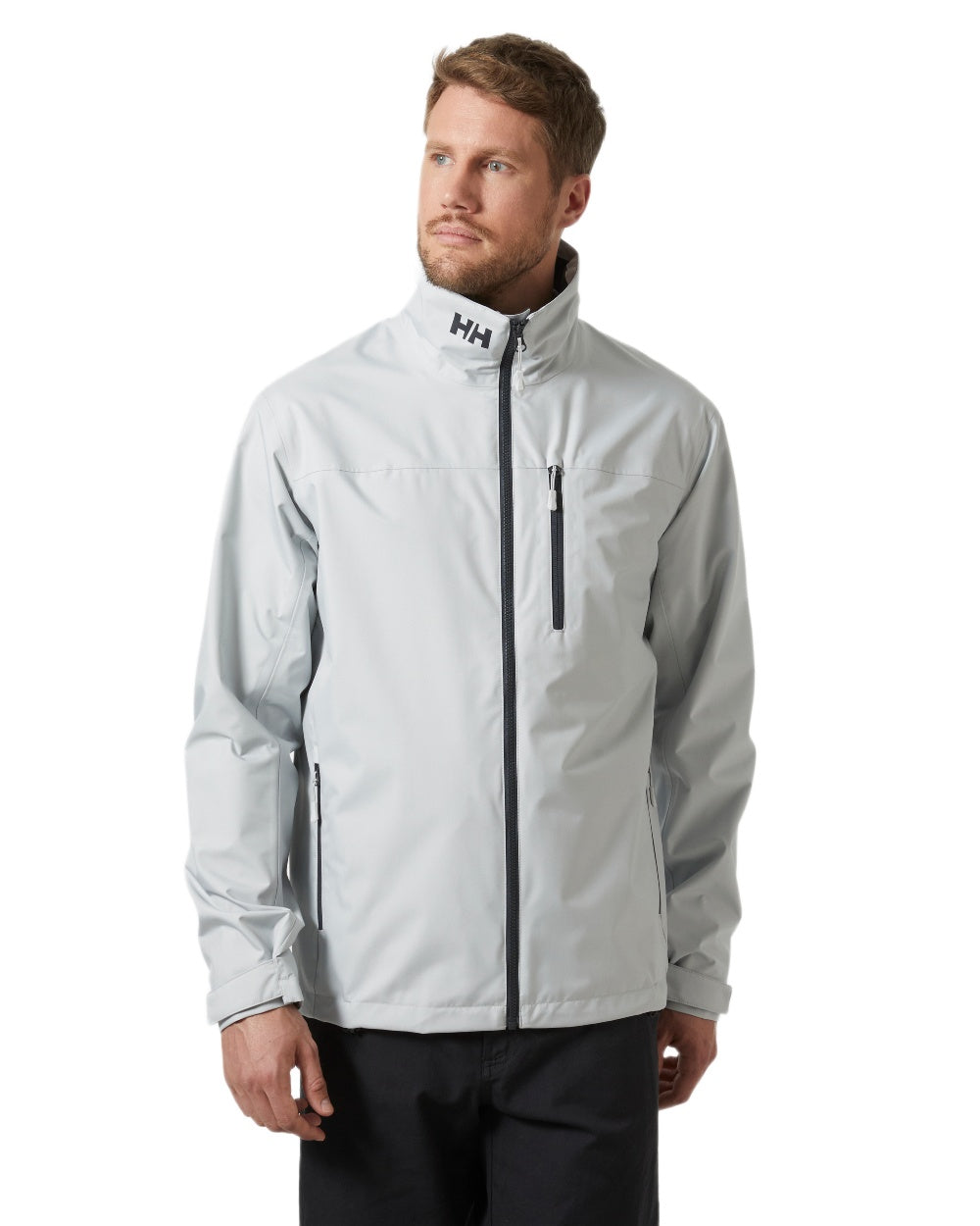 Grey Fog Coloured Helly Hansen Mens Crew Jacket 2.0 on White Background
