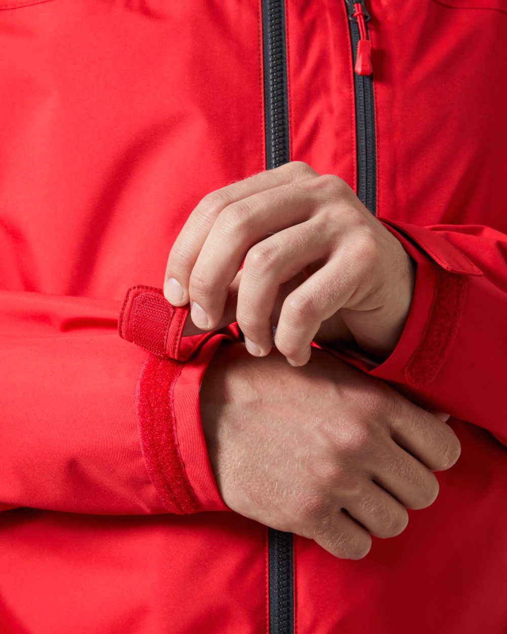 Red Coloured Helly Hansen Mens Crew Jacket 2.0 on White Background
