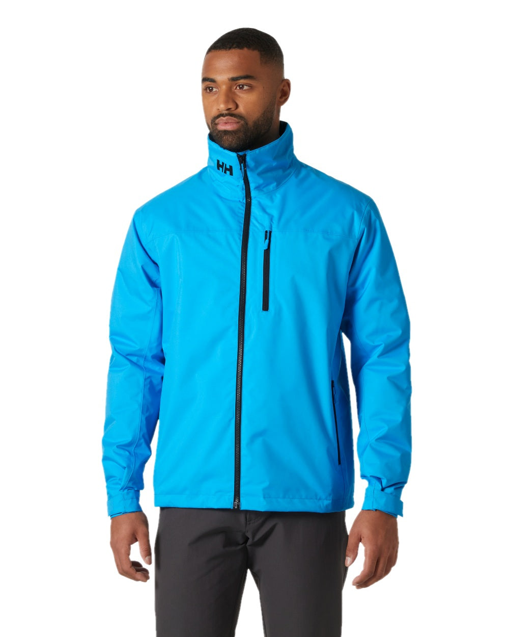 Cyan Coloured Helly Hansen Mens Crew Midlayer Jacket 2 on White Background
