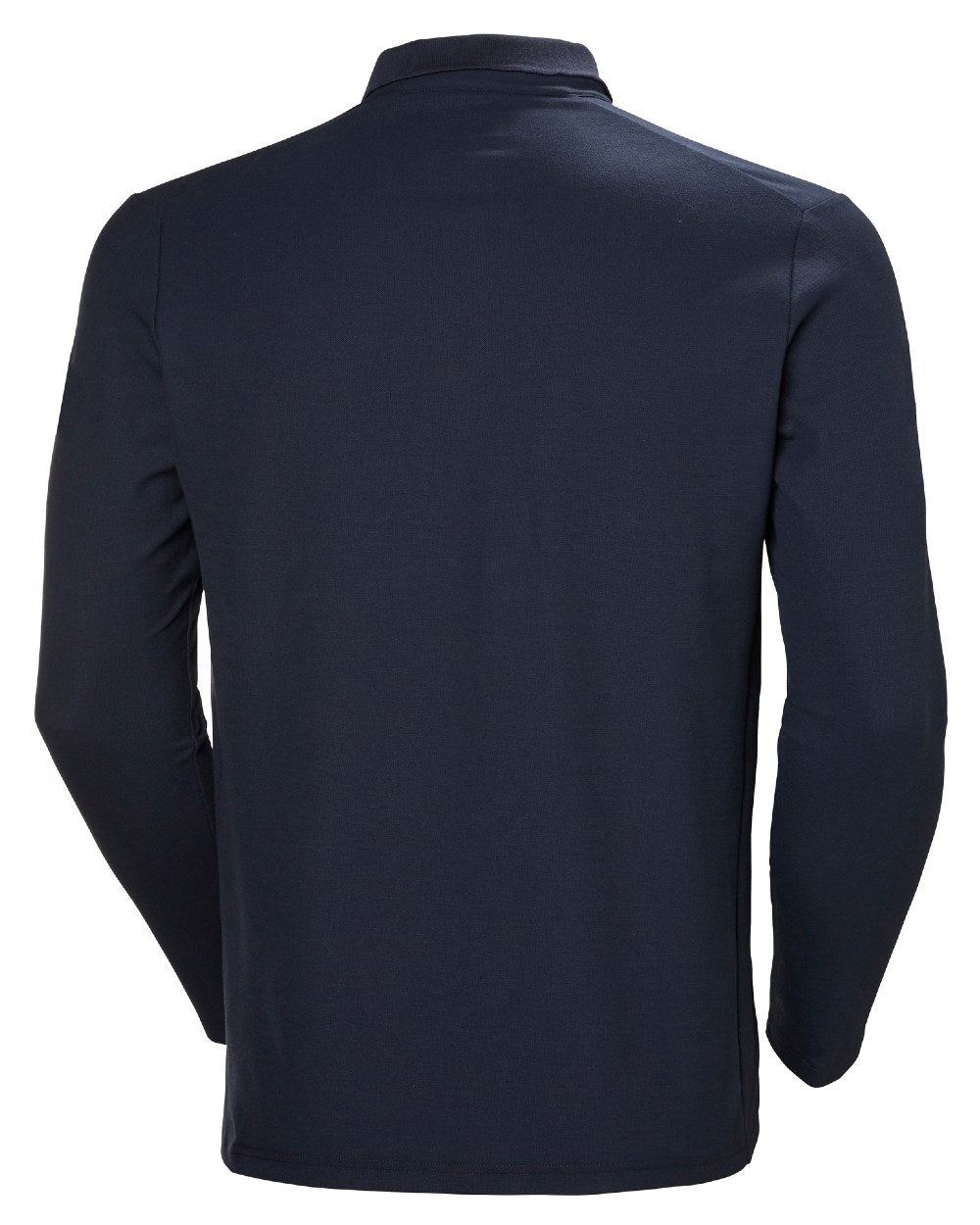 Navy coloured Helly Hansen Mens Crewline Long Sleeves Polo Shirt on white background 