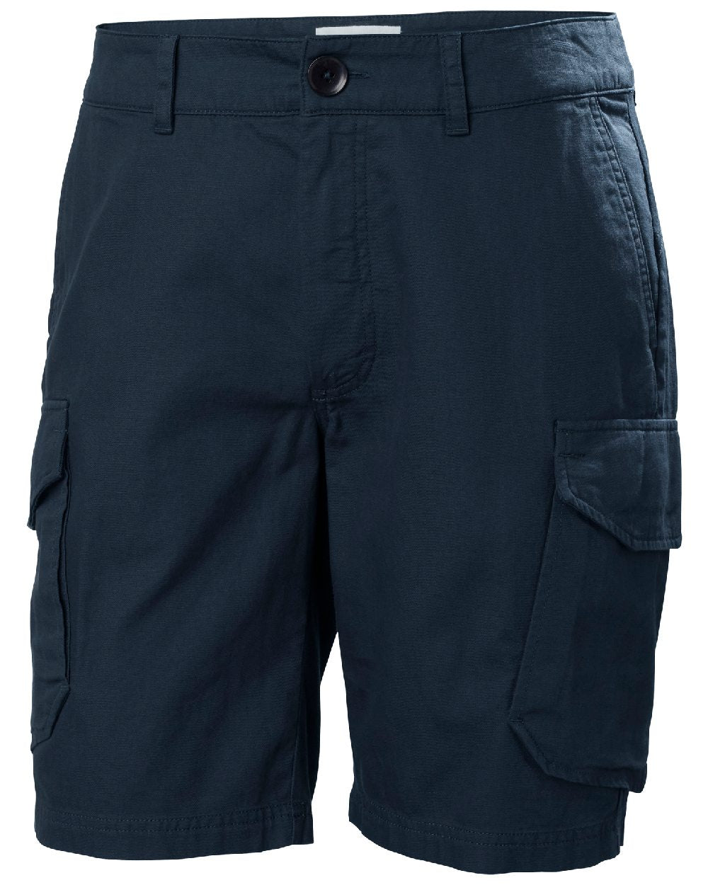 Navy coloured Helly Hansen Mens Dock Cargo Shorts on white background 