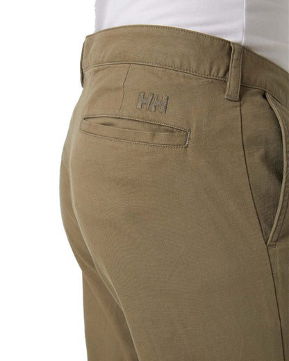 Bedrock coloured Helly Hansen Mens Dock Chinos on white background 