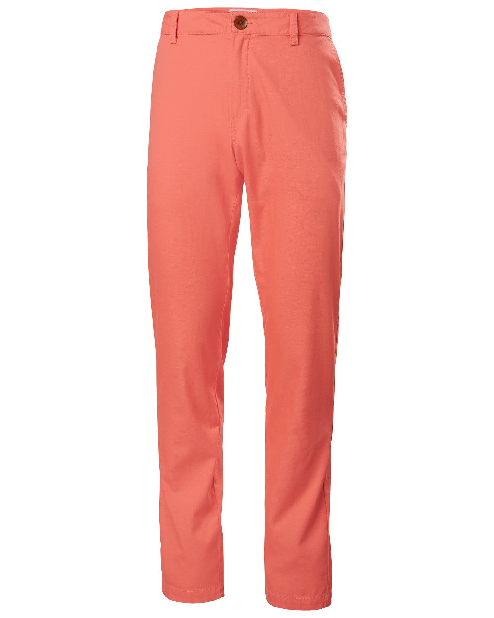 Peach Echo coloured Helly Hansen Mens Dock Chinos on white background 