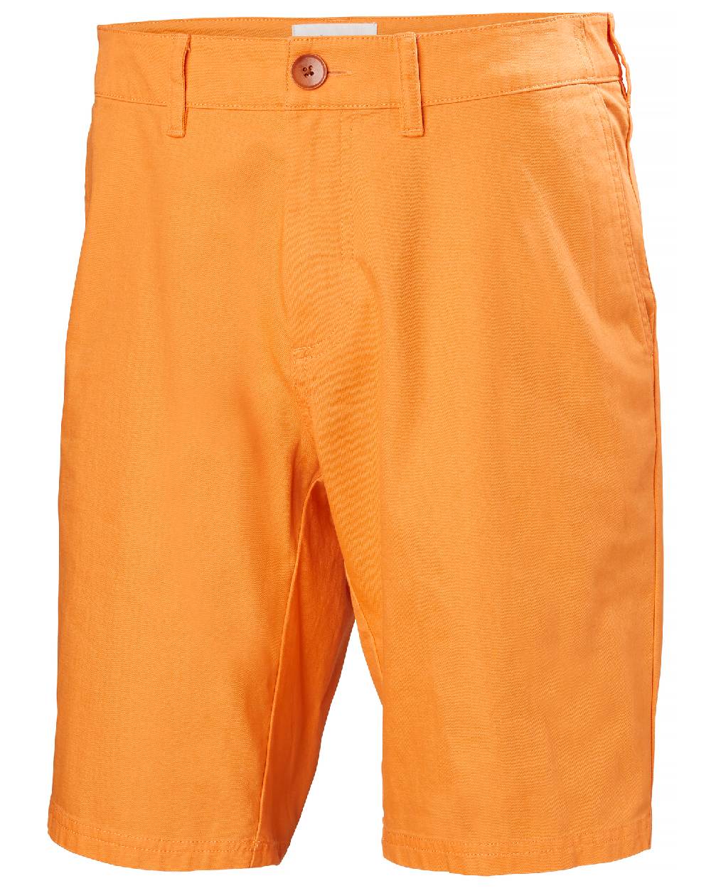 Poppy Orange coloured Helly Hansen Mens Dock Shorts on white background 