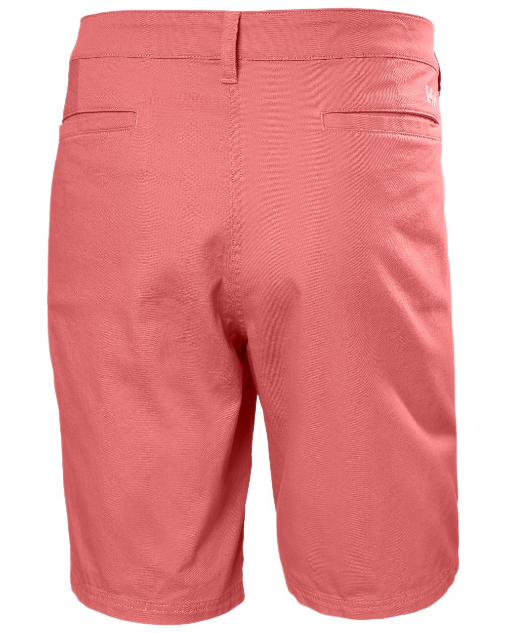 Washed Red Coloured Helly Hansen Mens Dock Shorts on White Background
