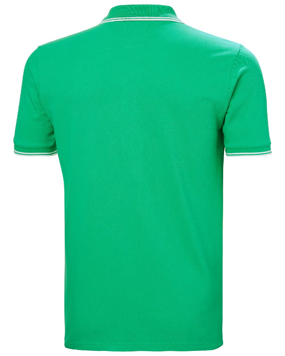 Bright green coloured Helly Hansen Mens Genova Polo T-Shirt on white background 