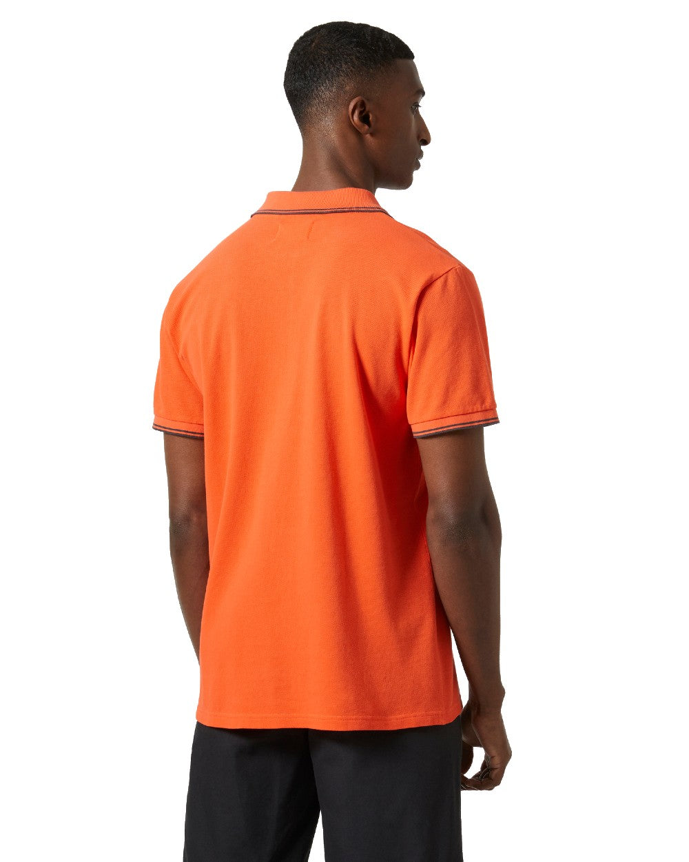 Flame coloured Helly Hansen Mens Genova Polo T-Shirt on white background 