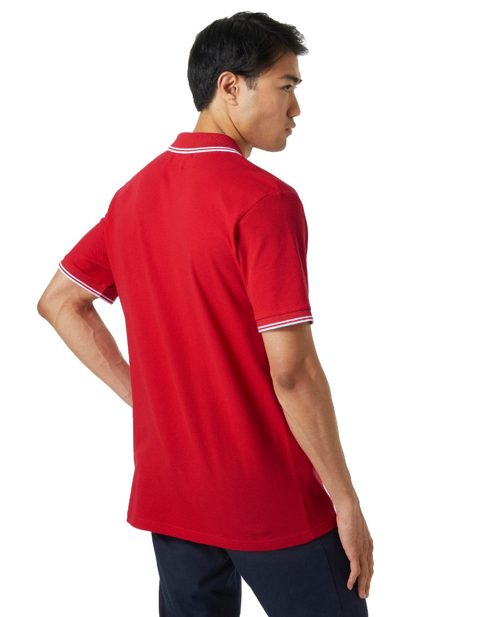 Red coloured Helly Hansen Mens Genova Polo T-Shirt on white background 