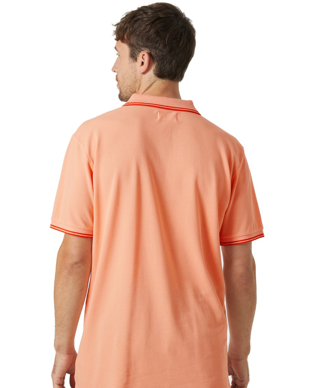 Rose Quartz coloured Helly Hansen Mens Genova Polo T-Shirt on white background 