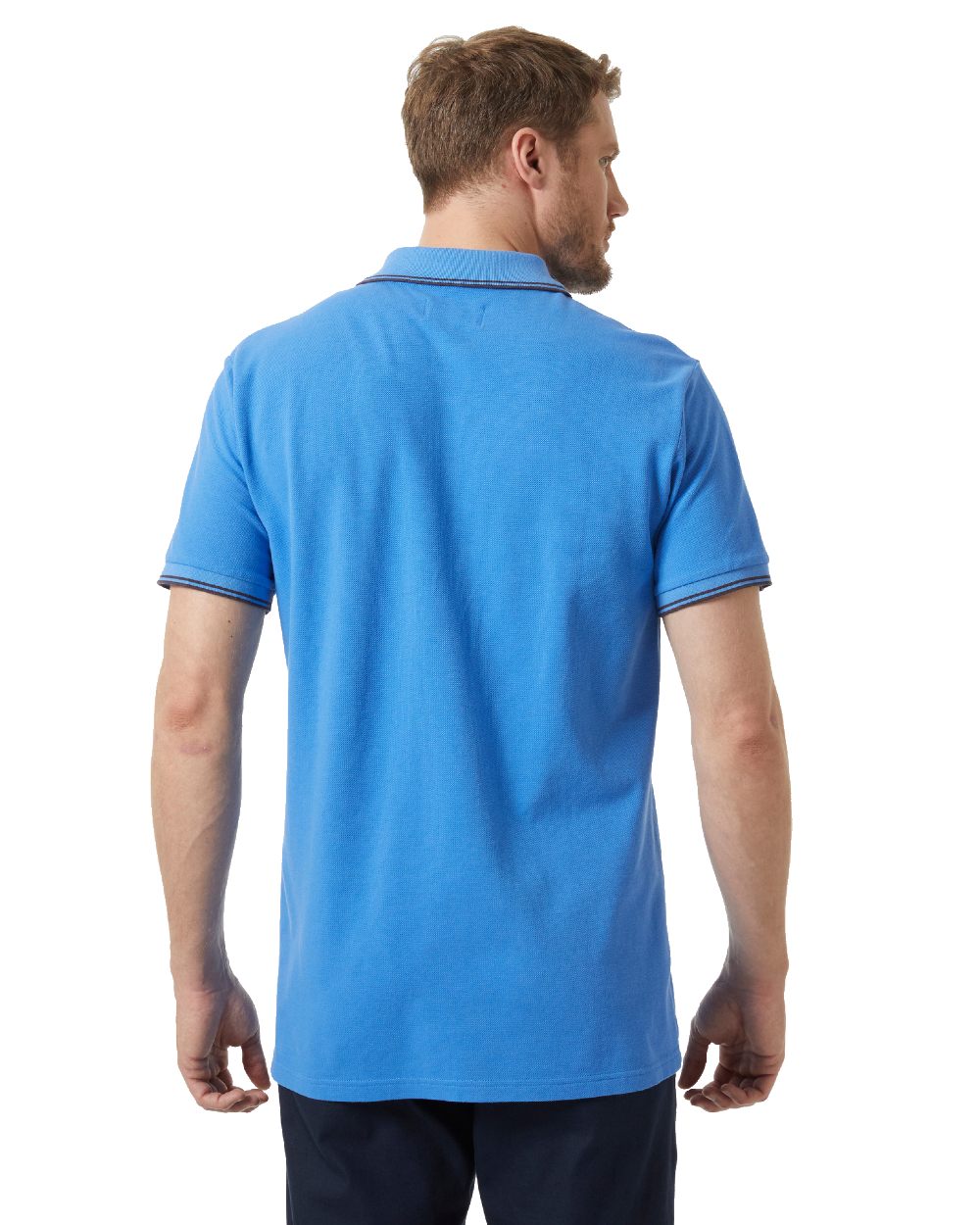 Ultra Blue coloured Helly Hansen Mens Genova Polo T-Shirt on white background 