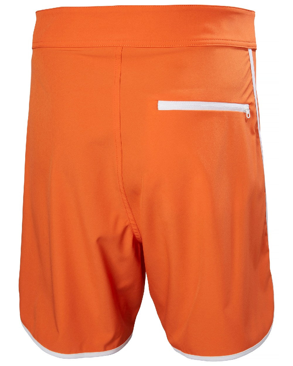 Flame coloured Helly Hansen Mens HP 7 inch Curve Board Shorts on white background 