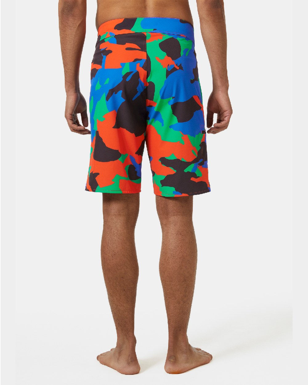 Flame Camo Coloured Helly Hansen Mens HP 9 inch Board Shorts 3.0 on grey background 
