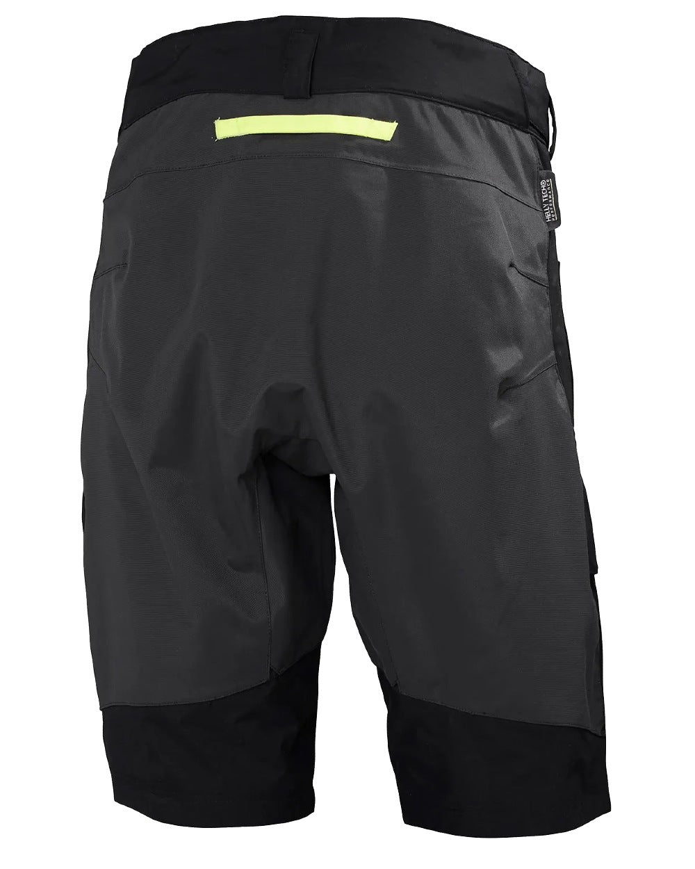 Black coloured Helly Hansen Mens HP Foil HT Waterproof Sailing Shorts on white background 