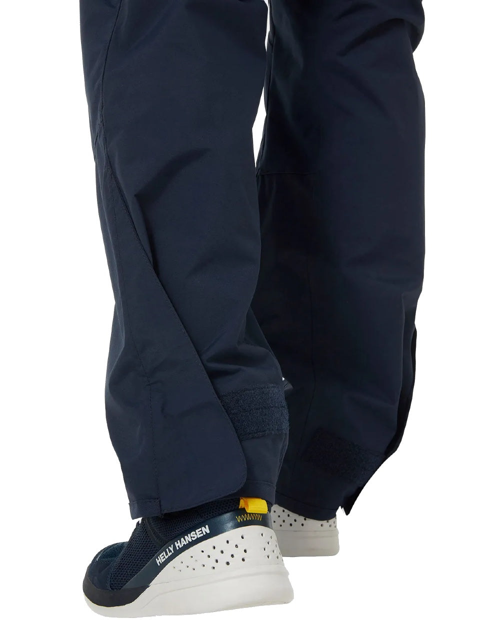 Navy coloured Helly Hansen Mens HP Foil Sailing Pants on white background 