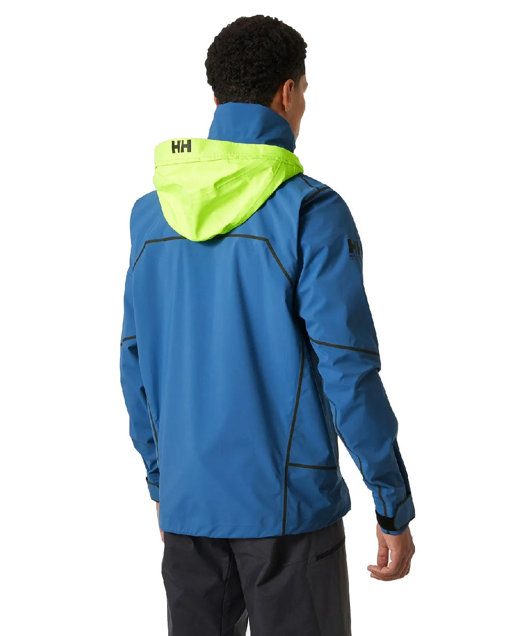 Azurite coloured Helly Hansen Mens HP Foil Shell Jacket on white background 