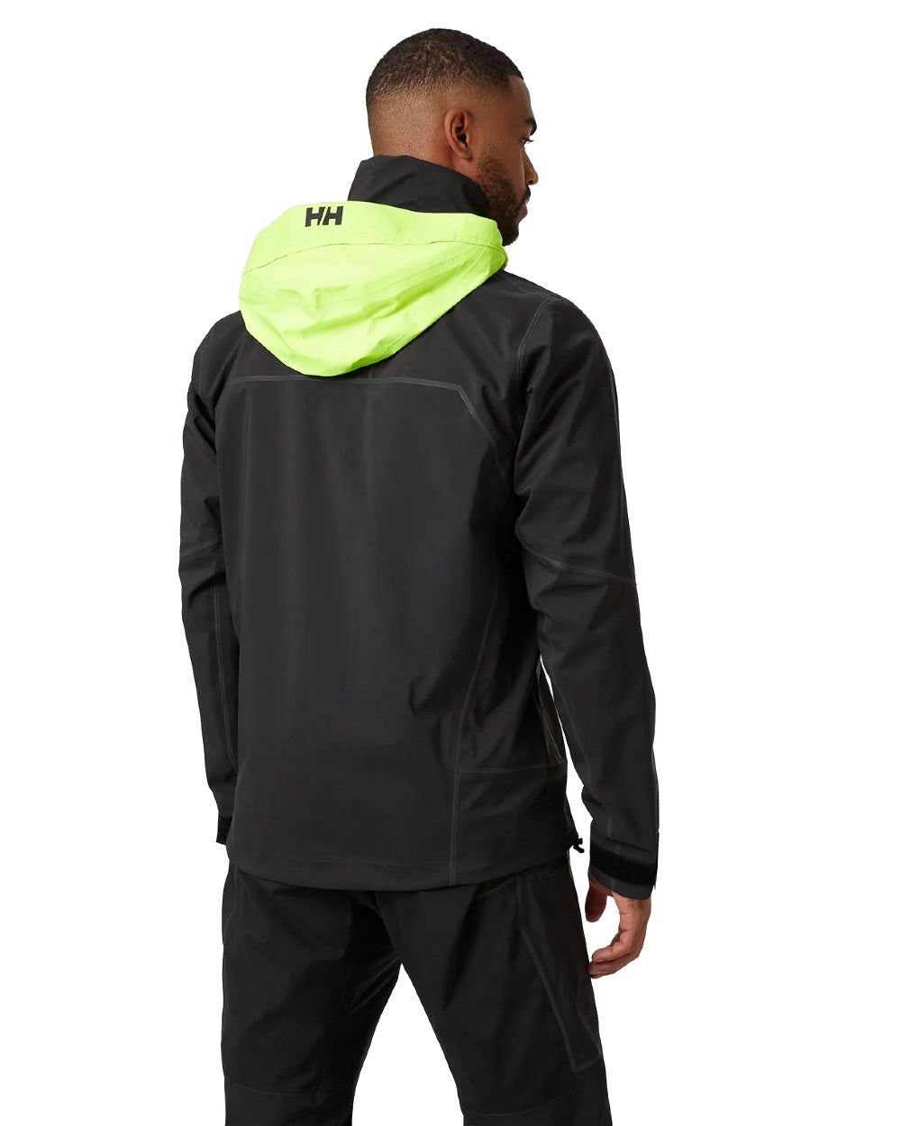 Ebony coloured Helly Hansen Mens HP Foil Shell Jacket on white background 