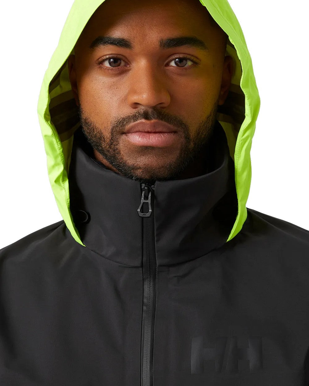 Ebony coloured Helly Hansen Mens HP Foil Shell Jacket on white background 