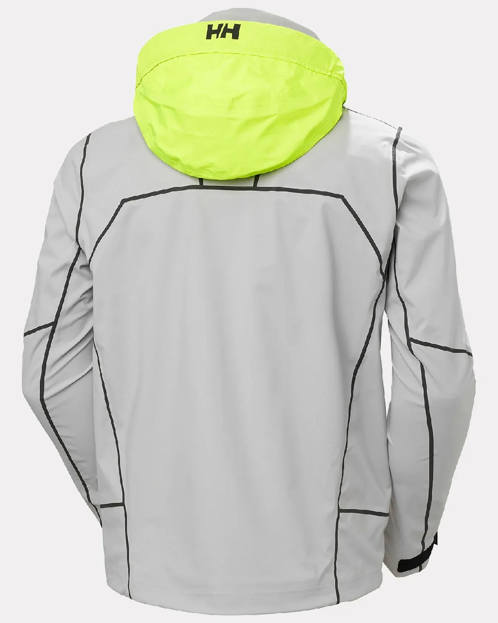 Grey Fog coloured Helly Hansen Mens HP Foil Shell Jacket on grey background 