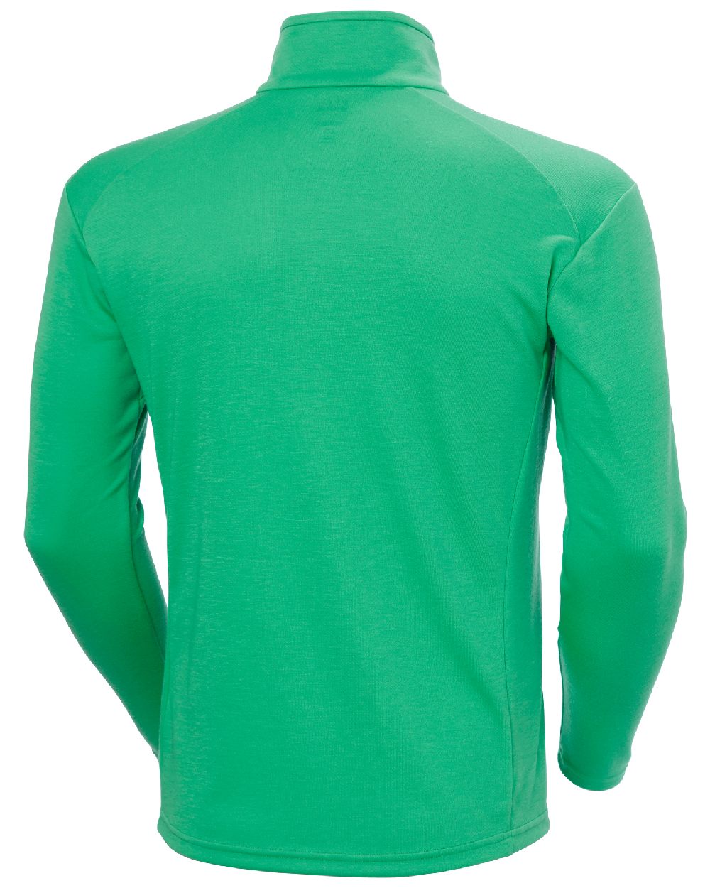 Bright Green coloured Helly Hansen Mens HP Half Zip Pullover Shirt on white background 