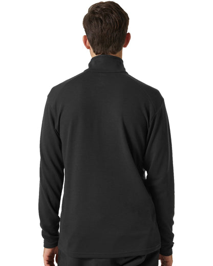 Ebony coloured Helly Hansen Mens HP Half Zip Pullover Shirt on white background 