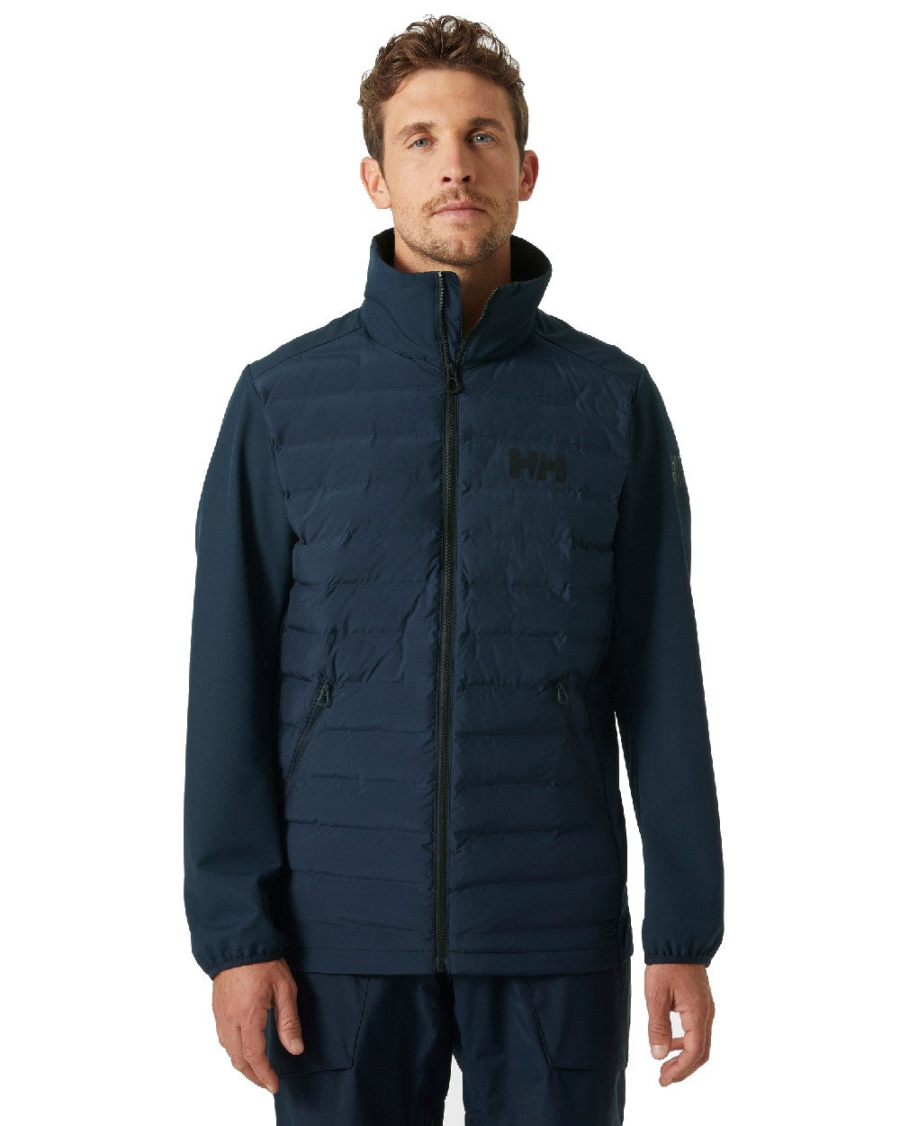 Navy coloured Helly Hansen Mens Hp Insulator 2.0 on white background 