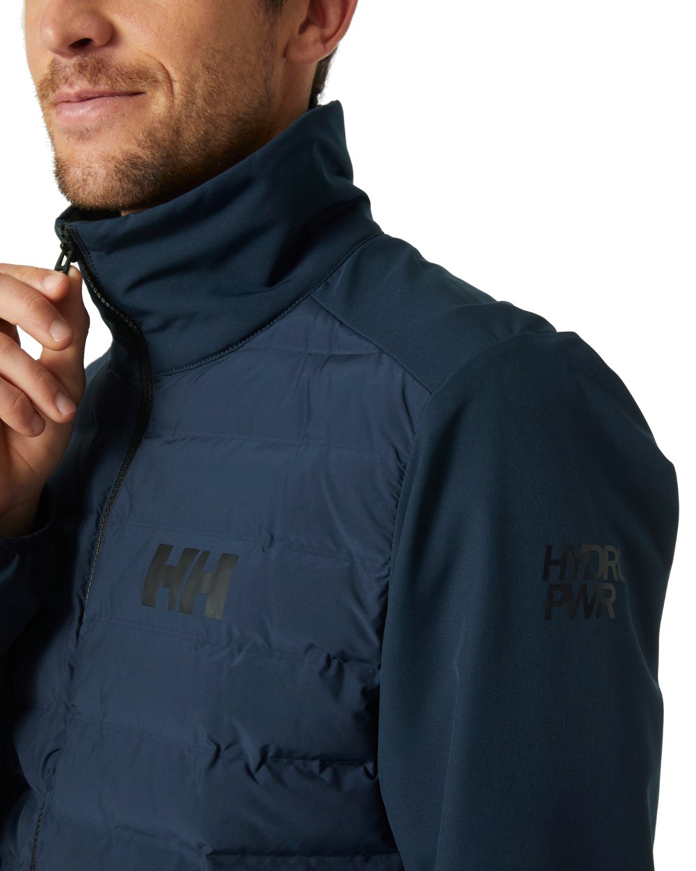 Navy coloured Helly Hansen Mens Hp Insulator 2.0 on white background 