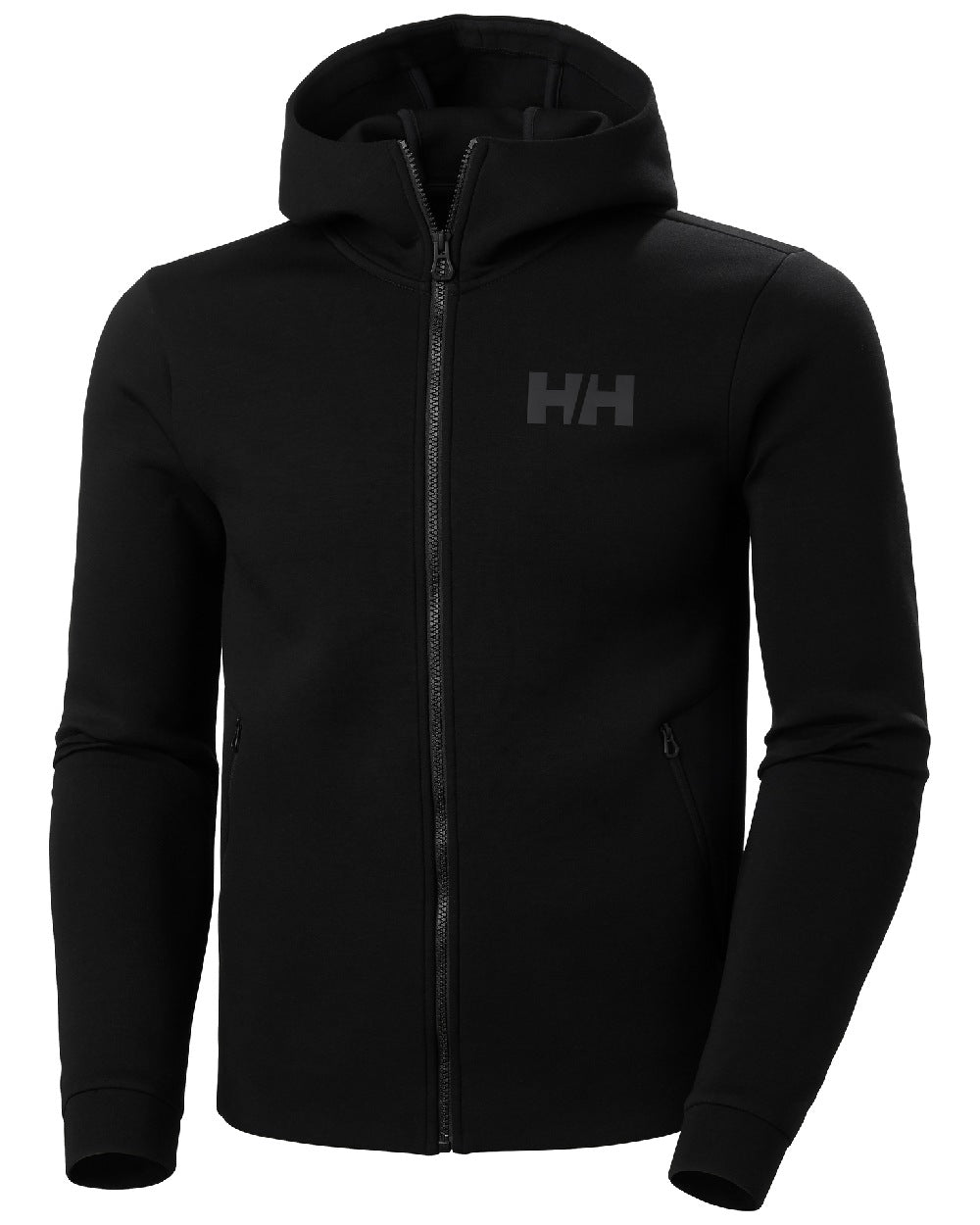 Black coloured Helly Hansen Mens HP Ocean Full Zip Jacket 2.0 on white background 
