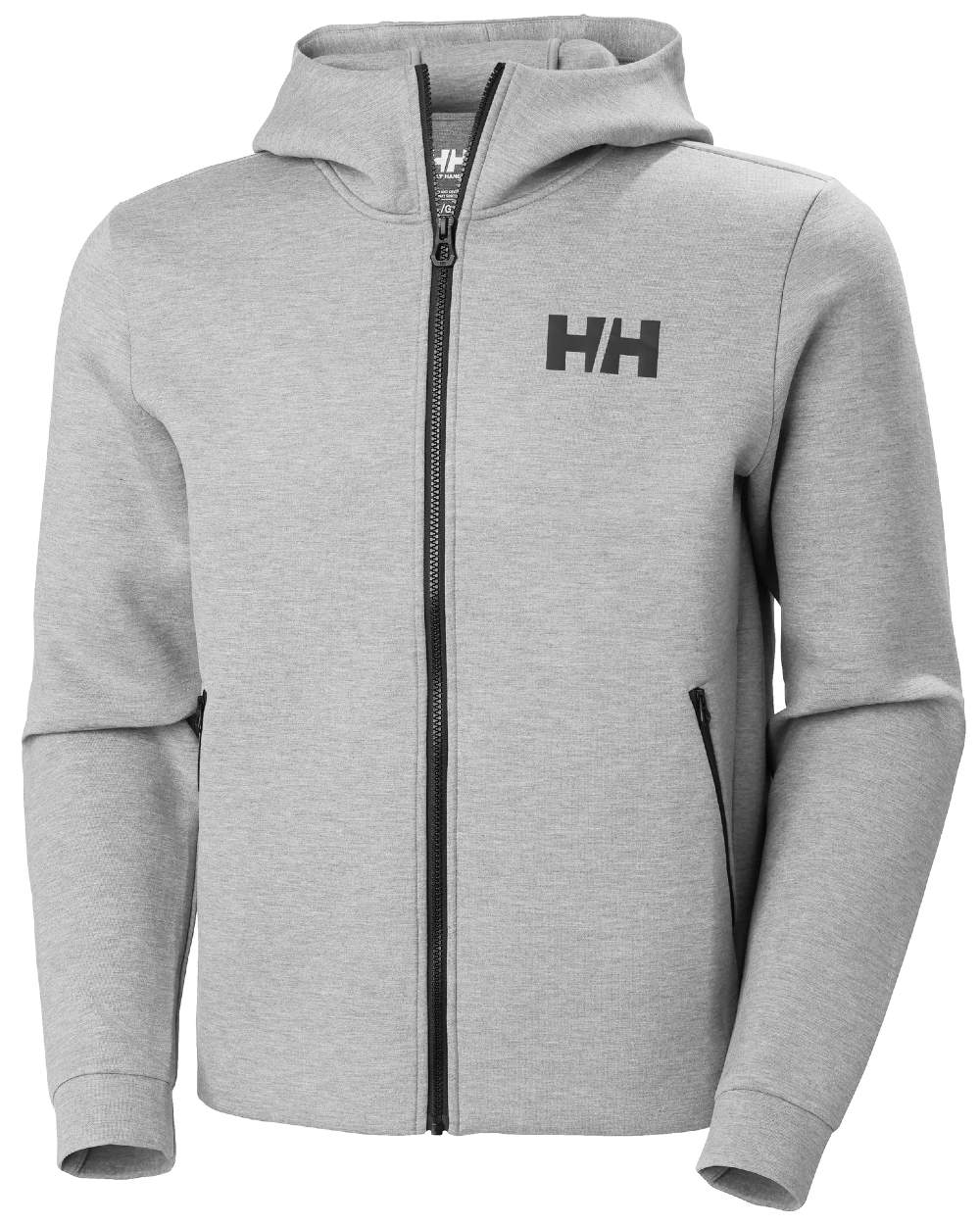 Grey Melange coloured Helly Hansen Mens HP Ocean Full Zip Jacket 2.0 on white background 