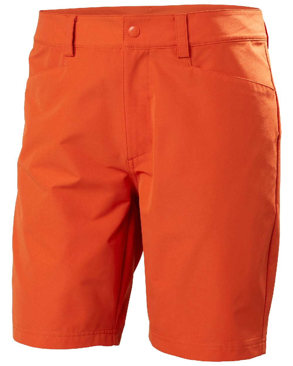 Patrol Orange coloured Helly Hansen Mens HP Quick Dry 10 inch Club Shorts 2.0 on white background 