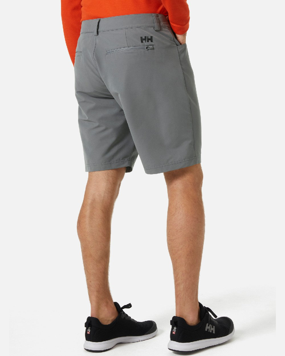 Quiet Shade coloured Helly Hansen Mens HP Quick Dry 10 inch Club Shorts 2.0 on grey background 