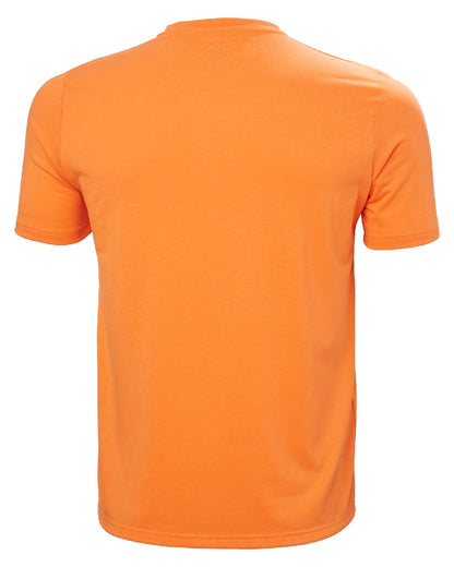 Poppy Orange coloured Helly Hansen Mens HP Race Sailing Graphic T-shirt on white background 