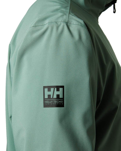 Cactus coloured Helly Hansen Mens HP Racing Bomber Sailing Jacket 2.0 on white background 