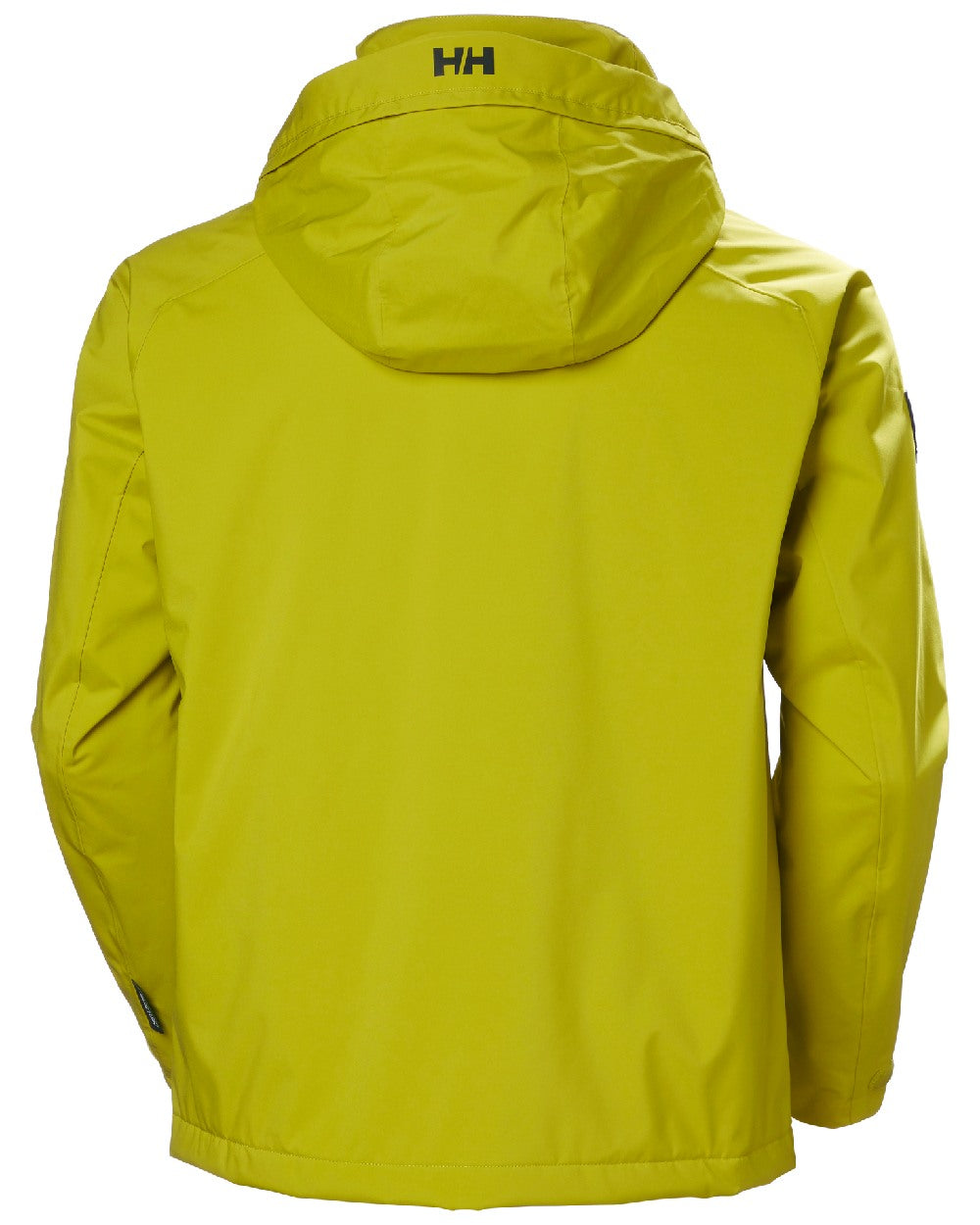 Bright Moss coloured Helly Hansen Mens HP Racing Lifaloft Hooded Jacket on white background 