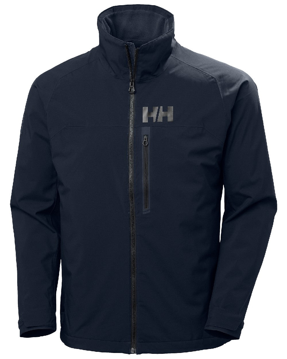 Navy coloured Helly Hansen Mens HP Racing Lifaloft Jacket on white background 