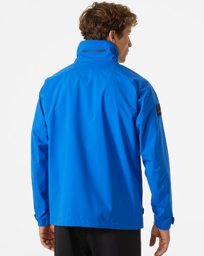 Cobalt 2.0 coloured Helly Hansen Mens HP Racing Sailing Jacket on grey background 