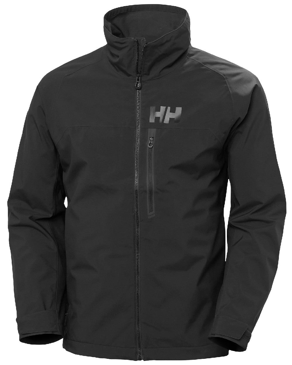 Ebony coloured Helly Hansen Mens HP Racing Sailing Jacket on white background 